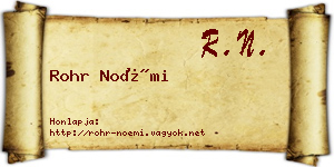 Rohr Noémi névjegykártya